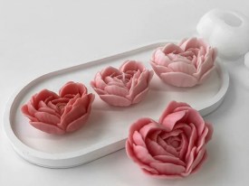 Molde silicona corazon pimpollo flor